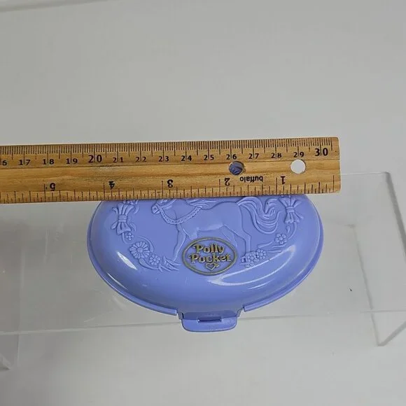 Polly Pocket Bluebird Vintage 1995 Unicorn Horse Meadow Purple Compact Only - Picture 11 of 12